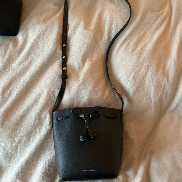 Mansur Gavriel Mini Mini Bucket Bag in Black/Flammable/Saffiano - Picture 5 of 8